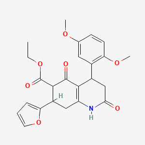 molecular formula C24H25NO7 B4316377 ETHYL 4-(2,5-DIMETHOXYPHENYL)-7-(2-FURYL)-2,5-DIOXO-1,2,3,4,5,6,7,8-OCTAHYDRO-6-QUINOLINECARBOXYLATE 