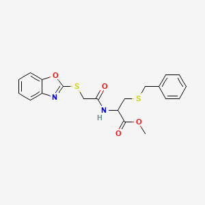 molecular formula C20H20N2O4S2 B4316451 METHYL 2-[2-(1,3-BENZOXAZOL-2-YLSULFANYL)ACETAMIDO]-3-(BENZYLSULFANYL)PROPANOATE 