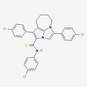 molecular formula C29H22Cl3N3S B4316462 N,1,4-tris(4-chlorophenyl)-5,6,7,8-tetrahydro-2a,4a-diazacyclopenta[cd]azulene-2-carbothioamide 