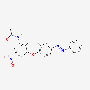 molecular formula C23H18N4O4 B4316608 N-methyl-N-{3-nitro-8-[(E)-phenyldiazenyl]dibenzo[b,f]oxepin-1-yl}acetamide 