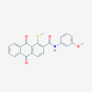 molecular formula C23H17NO4S B4316619 N-(3-METHOXYPHENYL)-1-(METHYLSULFANYL)-9,10-DIOXO-9,10-DIHYDRO-2-ANTHRACENECARBOXAMIDE 