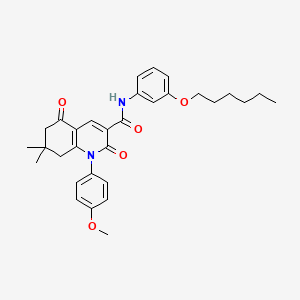 molecular formula C31H36N2O5 B4317052 N-[3-(HEXYLOXY)PHENYL]-1-(4-METHOXYPHENYL)-7,7-DIMETHYL-2,5-DIOXO-1,2,5,6,7,8-HEXAHYDRO-3-QUINOLINECARBOXAMIDE 