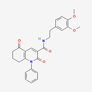 molecular formula C26H26N2O5 B4317072 N-[2-(3,4-DIMETHOXYPHENYL)ETHYL]-2,5-DIOXO-1-PHENYL-1,2,5,6,7,8-HEXAHYDRO-3-QUINOLINECARBOXAMIDE 