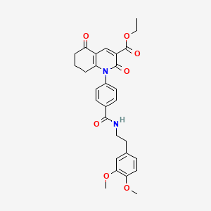 molecular formula C29H30N2O7 B4317089 ETHYL 1-(4-{[(3,4-DIMETHOXYPHENETHYL)AMINO]CARBONYL}PHENYL)-2,5-DIOXO-1,2,5,6,7,8-HEXAHYDRO-3-QUINOLINECARBOXYLATE 