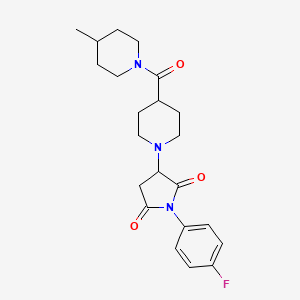 molecular formula C22H28FN3O3 B4317161 1-(4-FLUOROPHENYL)-3-{4-[(4-METHYLPIPERIDINO)CARBONYL]PIPERIDINO}DIHYDRO-1H-PYRROLE-2,5-DIONE 