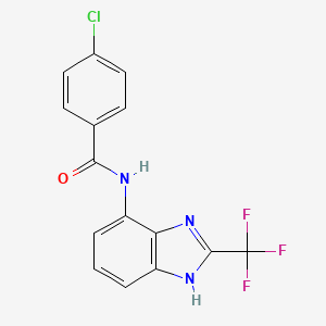 molecular formula C15H9ClF3N3O B4317173 4-CHLORO-N-[2-(TRIFLUOROMETHYL)-1H-13-BENZODIAZOL-7-YL]BENZAMIDE 