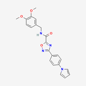 molecular formula C22H20N4O4 B4317251 N-(3,4-dimethoxybenzyl)-3-[4-(1H-pyrrol-1-yl)phenyl]-1,2,4-oxadiazole-5-carboxamide 