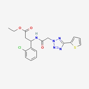molecular formula C18H18ClN5O3S B4317349 ETHYL 3-(2-CHLOROPHENYL)-3-{2-[5-(THIOPHEN-2-YL)-2H-1,2,3,4-TETRAZOL-2-YL]ACETAMIDO}PROPANOATE 