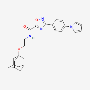 molecular formula C25H28N4O3 B4317356 N-[2-(ADAMANTAN-1-YLOXY)ETHYL]-3-[4-(1H-PYRROL-1-YL)PHENYL]-1,2,4-OXADIAZOLE-5-CARBOXAMIDE 