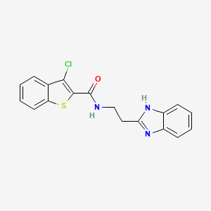 molecular formula C18H14ClN3OS B4317408 N-[2-(1H-13-BENZODIAZOL-2-YL)ETHYL]-3-CHLORO-1-BENZOTHIOPHENE-2-CARBOXAMIDE 