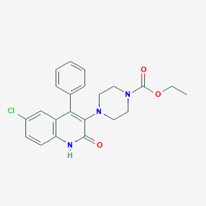 molecular formula C22H22ClN3O3 B431744 Ethyl 4-(6-chloro-2-oxo-4-phenyl-1,2-dihydroquinolin-3-yl)piperazine-1-carboxylate CAS No. 523992-29-2