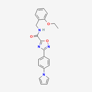molecular formula C22H20N4O3 B4317463 N-[(2-ETHOXYPHENYL)METHYL]-3-[4-(1H-PYRROL-1-YL)PHENYL]-1,2,4-OXADIAZOLE-5-CARBOXAMIDE 
