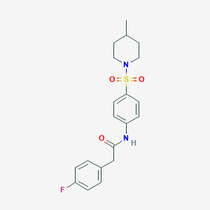 2-(4-fluorophenyl)-N-{4-[(4-methylpiperidin-1-yl)sulfonyl]phenyl}acetamide