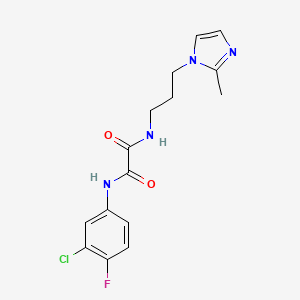molecular formula C15H16ClFN4O2 B4317955 N'-(3-CHLORO-4-FLUOROPHENYL)-N-[3-(2-METHYL-1H-IMIDAZOL-1-YL)PROPYL]ETHANEDIAMIDE 