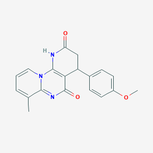 molecular formula C19H17N3O3 B4317982 6-(4-methoxyphenyl)-11-methyl-1,3,9-triazatricyclo[8.4.0.02,7]tetradeca-2(7),9,11,13-tetraene-4,8-dione 