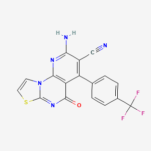 molecular formula C17H8F3N5OS B4318043 2-amino-5-oxo-4-[4-(trifluoromethyl)phenyl]-5H-pyrido[3,2-e][1,3]thiazolo[3,2-a]pyrimidin-3-yl cyanide 