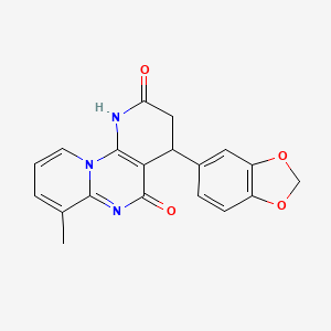 molecular formula C19H15N3O4 B4318062 6-(1,3-benzodioxol-5-yl)-11-methyl-1,3,9-triazatricyclo[8.4.0.02,7]tetradeca-2(7),9,11,13-tetraene-4,8-dione 
