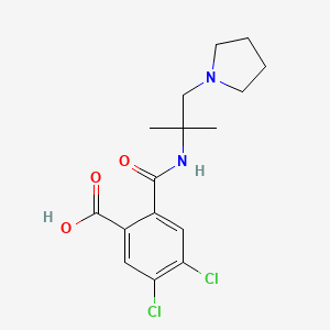 molecular formula C16H20Cl2N2O3 B4318166 4,5-DICHLORO-2-({[1,1-DIMETHYL-2-(1-PYRROLIDINYL)ETHYL]AMINO}CARBONYL)BENZOIC ACID 