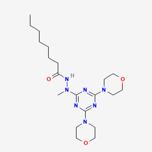 molecular formula C20H35N7O3 B4318180 N'-[4,6-DI(4-MORPHOLINYL)-1,3,5-TRIAZIN-2-YL]-N'-METHYLOCTANEHYDRAZIDE 