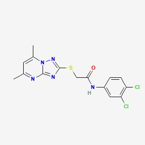 molecular formula C15H13Cl2N5OS B4318186 N-(3,4-dichlorophenyl)-2-[(5,7-dimethyl[1,2,4]triazolo[1,5-a]pyrimidin-2-yl)sulfanyl]acetamide 