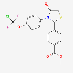 molecular formula C18H14ClF2NO4S B4318310 METHYL 4-(3-{4-[CHLORO(DIFLUORO)METHOXY]PHENYL}-4-OXO-1,3-THIAZOLAN-2-YL)BENZOATE 