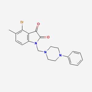 molecular formula C20H20BrN3O2 B4318347 4-BROMO-5-METHYL-1-[(4-PHENYLPIPERAZIN-1-YL)METHYL]-2,3-DIHYDRO-1H-INDOLE-2,3-DIONE 