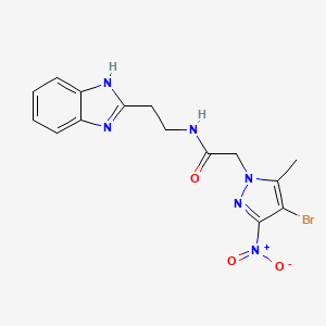 molecular formula C15H15BrN6O3 B4318506 N-[2-(1H-1,3-BENZODIAZOL-2-YL)ETHYL]-2-(4-BROMO-5-METHYL-3-NITRO-1H-PYRAZOL-1-YL)ACETAMIDE 