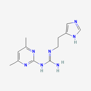 molecular formula C12H17N7 B4318563 N-(4,6-dimethylpyrimidin-2-yl)-N'-[2-(1H-imidazol-5-yl)ethyl]guanidine 