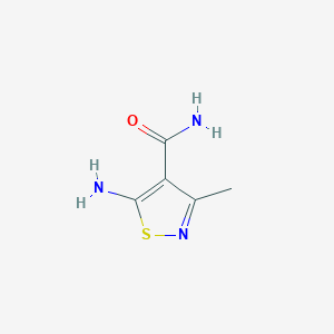 molecular formula C5H7N3OS B043186 5-氨基-3-甲基异噻唑-4-甲酰胺 CAS No. 41808-40-6