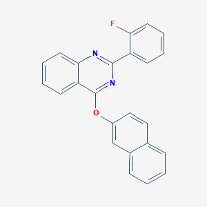 molecular formula C24H15FN2O B431874 2-(2-Fluorophenyl)-4-naphthalen-2-yloxyquinazoline CAS No. 664971-44-2