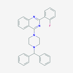 molecular formula C31H27FN4 B431875 4-(4-Benzhydryl-1-piperazinyl)-2-(2-fluorophenyl)quinazoline CAS No. 664971-45-3