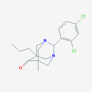 molecular formula C18H22Cl2N2O B431902 2-(2,4-Dichlorophenyl)-5-methyl-7-propyl-1,3-diazatricyclo[3.3.1.1~3,7~]decan-6-one CAS No. 957010-38-7
