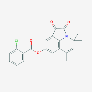 molecular formula C21H16ClNO4 B431910 4,4,6-trimethyl-1,2-dioxo-1,2-dihydro-4H-pyrrolo[3,2,1-ij]quinolin-8-yl 2-chlorobenzoate CAS No. 524056-06-2