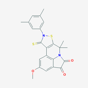 molecular formula C23H20N2O3S2 B431915 9-(3,5-dimethylphenyl)-2-methoxy-7,7-dimethyl-10-thioxo-9,10-dihydro-7H-isothiazolo[5,4-c]pyrrolo[3,2,1-ij]quinoline-4,5-dione CAS No. 524056-27-7