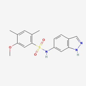 molecular formula C16H17N3O3S B4319166 N-(1H-INDAZOL-6-YL)-5-METHOXY-2,4-DIMETHYLBENZENE-1-SULFONAMIDE 