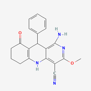 1-amino-3-methoxy-9-oxo-10-phenyl-5,6,7,8,9,10-hexahydrobenzo[b]-1,6-naphthyridine-4-carbonitrile