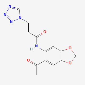 N-(6-acetyl-1,3-benzodioxol-5-yl)-3-(1H-tetrazol-1-yl)propanamide