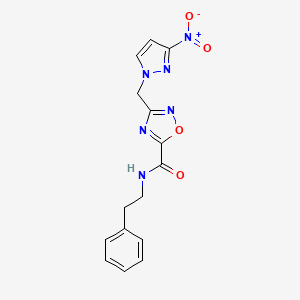 3-[(3-nitro-1H-pyrazol-1-yl)methyl]-N-(2-phenylethyl)-1,2,4-oxadiazole-5-carboxamide