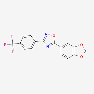 molecular formula C16H9F3N2O3 B4319252 5-(2H-1,3-BENZODIOXOL-5-YL)-3-[4-(TRIFLUOROMETHYL)PHENYL]-1,2,4-OXADIAZOLE 