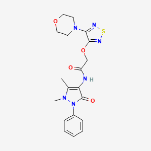 molecular formula C19H22N6O4S B4319261 N-(1,5-DIMETHYL-3-OXO-2-PHENYL-2,3-DIHYDRO-1H-PYRAZOL-4-YL)-2-{[4-(4-MORPHOLINYL)-1,2,5-THIADIAZOL-3-YL]OXY}ACETAMIDE 