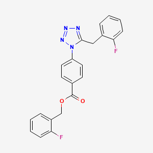 molecular formula C22H16F2N4O2 B4319269 2-fluorobenzyl 4-[5-(2-fluorobenzyl)-1H-tetrazol-1-yl]benzoate 