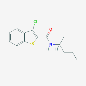 molecular formula C14H16ClNOS B431927 3-chloro-N-(1-methylbutyl)-1-benzothiophene-2-carboxamide CAS No. 587846-16-0