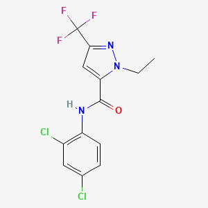 molecular formula C13H10Cl2F3N3O B4319292 N-(2,4-dichlorophenyl)-1-ethyl-3-(trifluoromethyl)-1H-pyrazole-5-carboxamide 