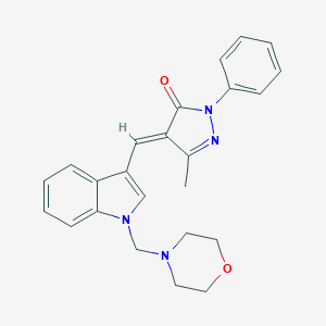 5-methyl-4-{[1-(4-morpholinylmethyl)-1H-indol-3-yl]methylene}-2-phenyl-2,4-dihydro-3H-pyrazol-3-one