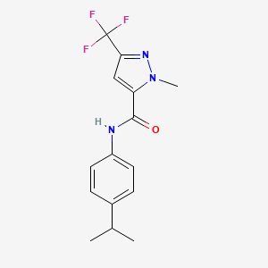 molecular formula C15H16F3N3O B4319362 1-methyl-N-[4-(propan-2-yl)phenyl]-3-(trifluoromethyl)-1H-pyrazole-5-carboxamide 
