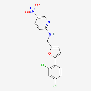molecular formula C16H11Cl2N3O3 B4319452 N-{[5-(2,4-DICHLOROPHENYL)-2-FURYL]METHYL}-N-(5-NITRO-2-PYRIDYL)AMINE 