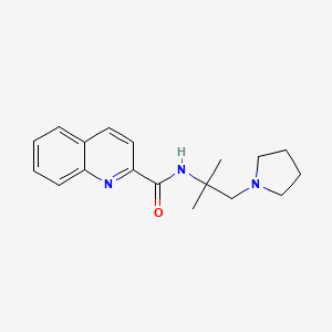molecular formula C18H23N3O B4319581 N-[2-methyl-1-(pyrrolidin-1-yl)propan-2-yl]quinoline-2-carboxamide 