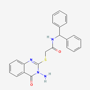 molecular formula C23H20N4O2S B4319894 2-[(3-AMINO-4-OXO-3,4-DIHYDRO-2-QUINAZOLINYL)SULFANYL]-N-(DIPHENYLMETHYL)ACETAMIDE 