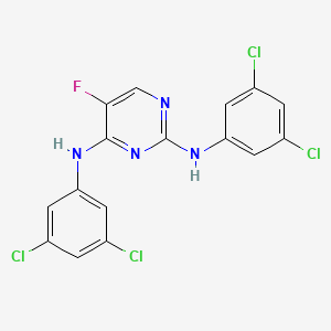 molecular formula C16H9Cl4FN4 B4319981 N-[2-(3,5-DICHLOROANILINO)-5-FLUORO-4-PYRIMIDINYL]-N-(3,5-DICHLOROPHENYL)AMINE 