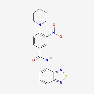 molecular formula C18H17N5O3S B4319995 N-(2,1,3-benzothiadiazol-4-yl)-3-nitro-4-(piperidin-1-yl)benzamide 